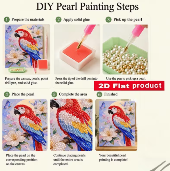 Diamond Painting Perlen Papagei